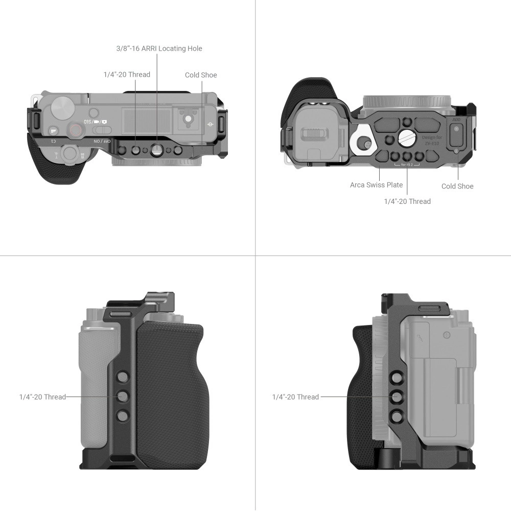 SMALLRIG ZV-E10 Cage With Grip For Sony 