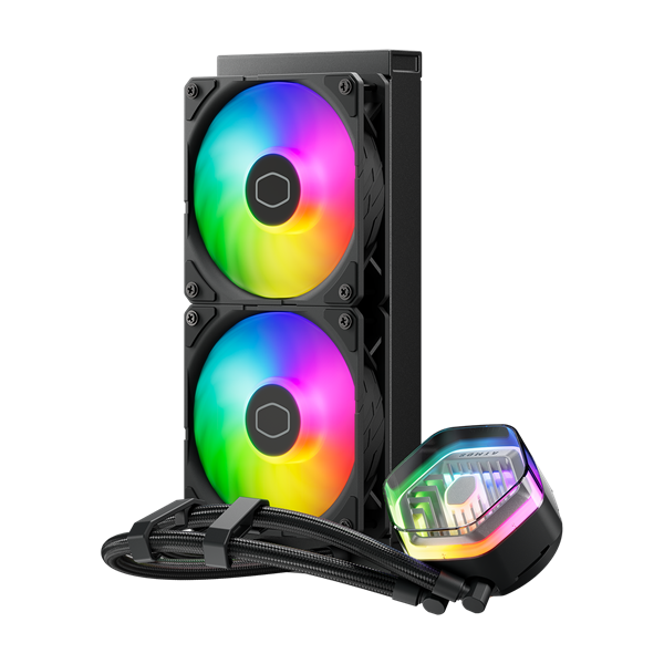 COOLER MASTER CPU hűtő MASTERLIQUID 240 ATMOS (vízhűtés), 2 Ventilátoros, ARGB Gen2, fekete