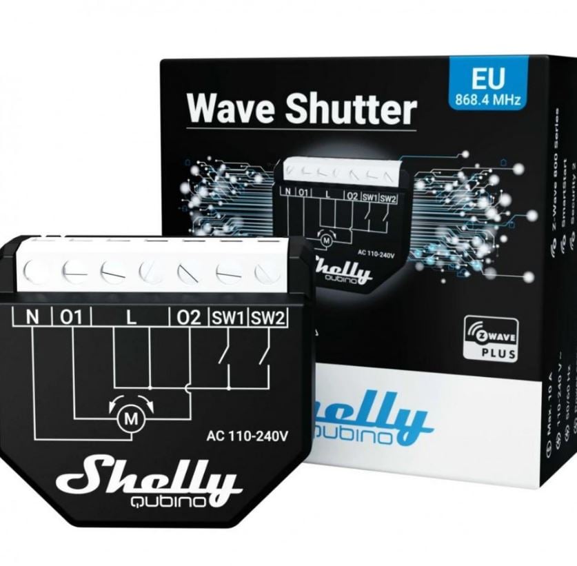 Shelly Z-Wave redőnyvezérlő okosrelé fogyasztásmérővel (SHELLY-QUBINOSHUTTER)