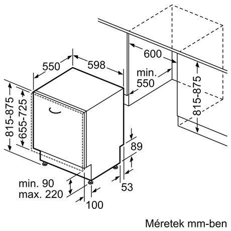 Bosch SMV4EVX08E Beépíthető 14 terítékes mosogatógép