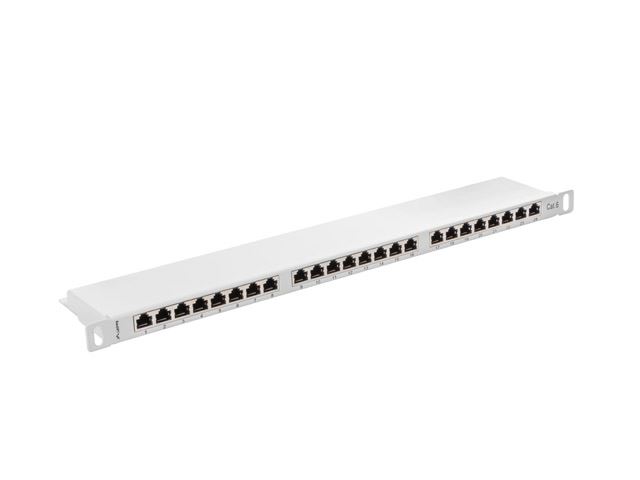 Lanberg Patch panel CAT6 UTP 24 PORT 0.5U 19" árnyékolt szürke (PPS6-0024-S)