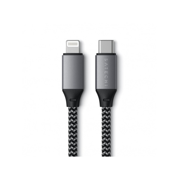 Satechi ST-TCL10M USB-C - lightning kábel (MFI) szőtt 25cm  Space Grey