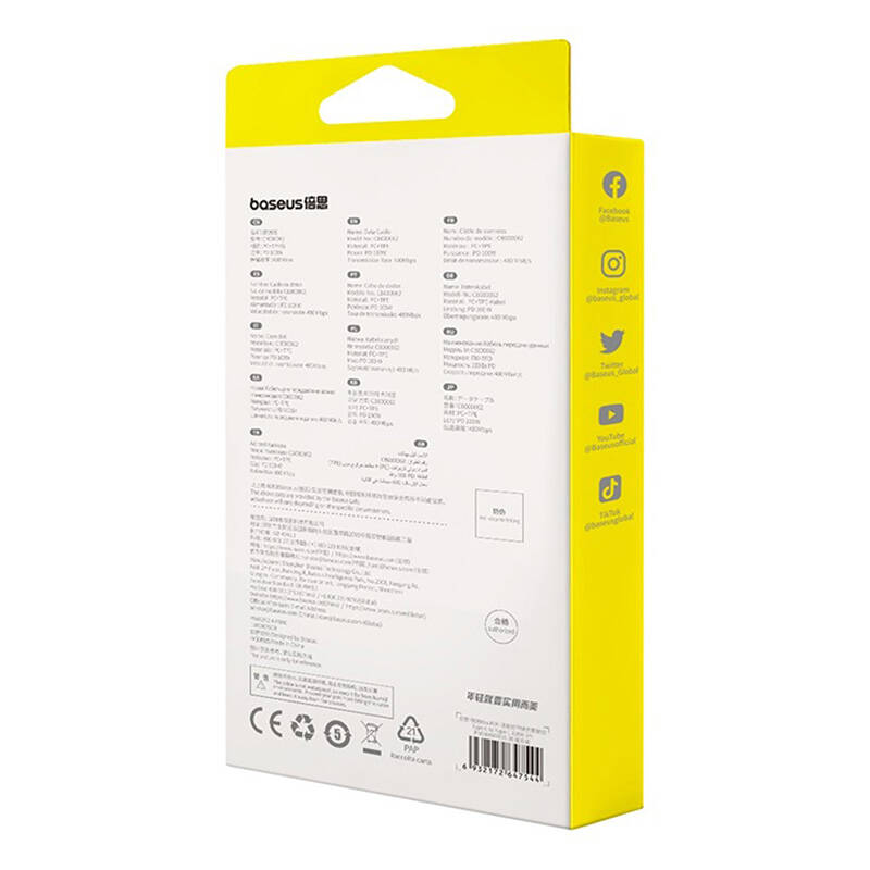 Baseus Free2Draw USB-C – USB-C kábel, PD, 100 W, 1 m