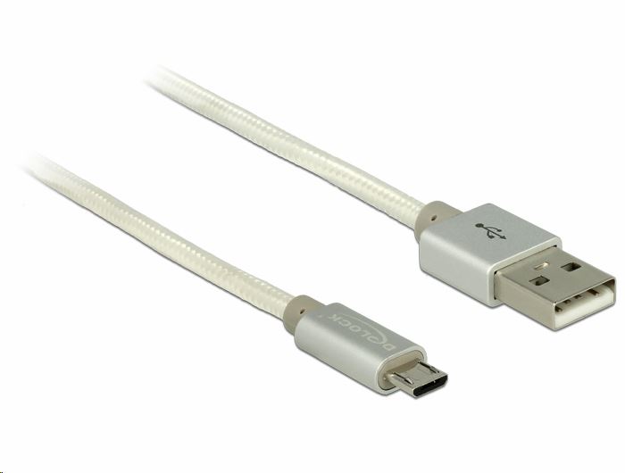 Delock 83917 USB-A apa > USB micro-B apa kábel 2m fehér Delock 83917 USB-A apa > USB micro-B apa kábel 2m fehér