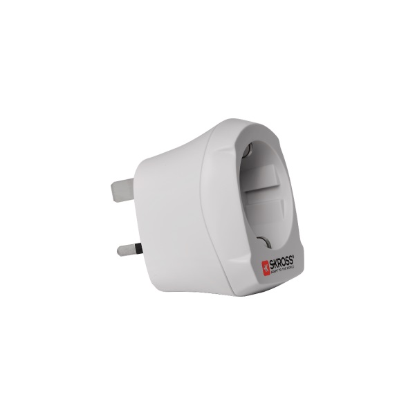 Angol-magyar konnektor átalakító adapter (Angliába), fehér, Skross 1.500207 Angol-magyar konnektor átalakító adapter (Angliába), fehér, Skross 1.500207