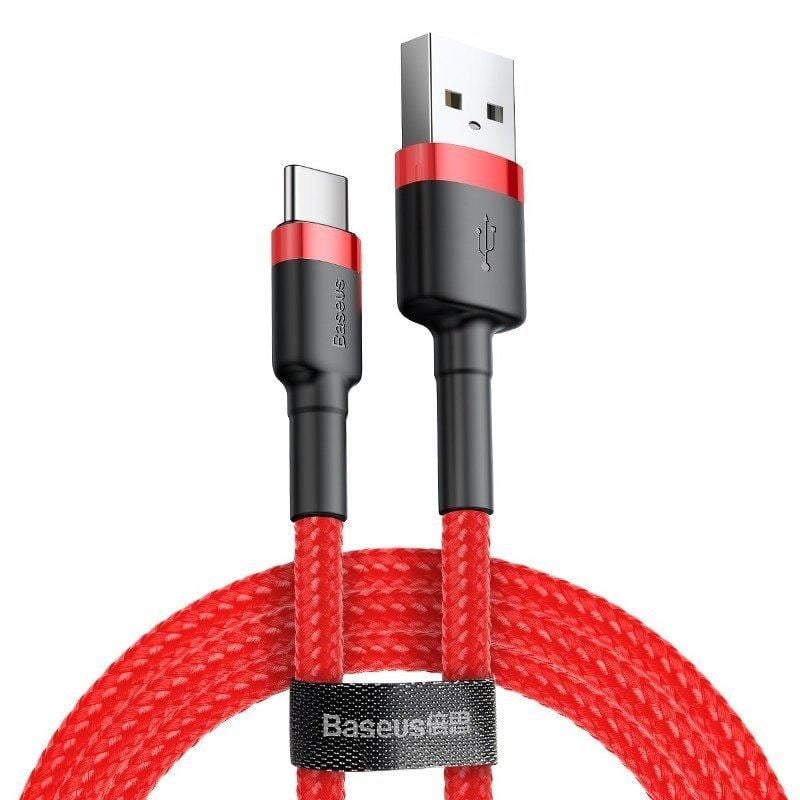 Baseus Cafule USB-A - USB-C töltőkábel  3m piros (CATKLF-U09)
