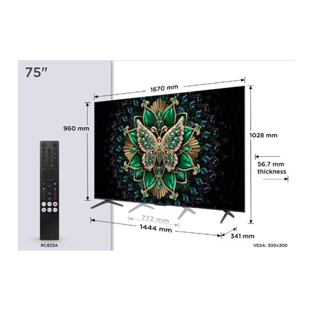 TCL 75C6K Televízió