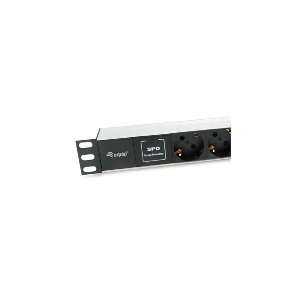 Equip  333315  C14  7x Schuko/2x USB  Rack 1U Hálózati Elosztó Fekete 