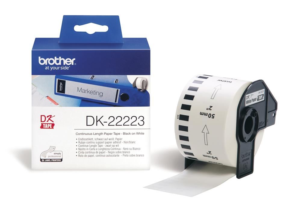Brother DK-22223 folytonos szalagcímke 50mm x 30,48m öntapadós fehér Brother DK-22223 folytonos szalagcímke 50mm x 30,48m öntapadós fehér