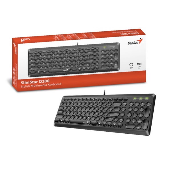 Genius SlimStar Q200 billentyűzet fekete (31310020404)