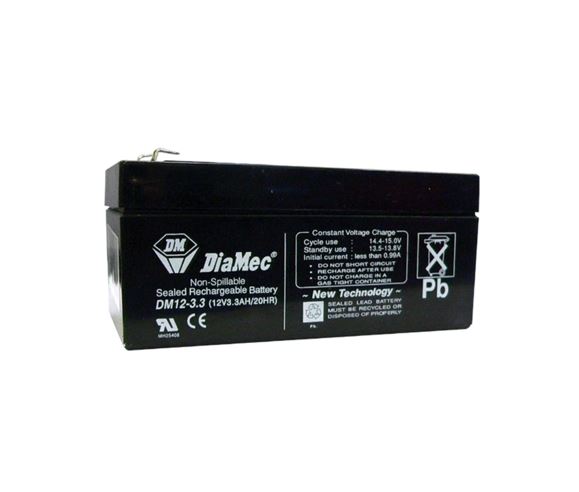 Diamec zselés ólomsavas gondozásmentes akkumulátor 12V 3300mAh 134.5x66x67mm (DM12-3.3) Diamec zselés ólomsavas gondozásmentes akkumulátor 12V 3300mAh 134.5x66x67mm (DM12-3.3)