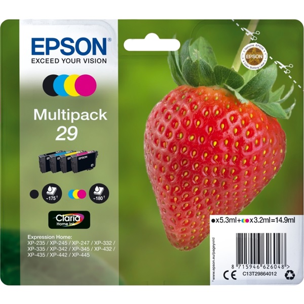 Epson 29 Claria tintakészlet négyszínű (C13T29864012) Epson 29 Claria tintakészlet négyszínű (C13T29864012)