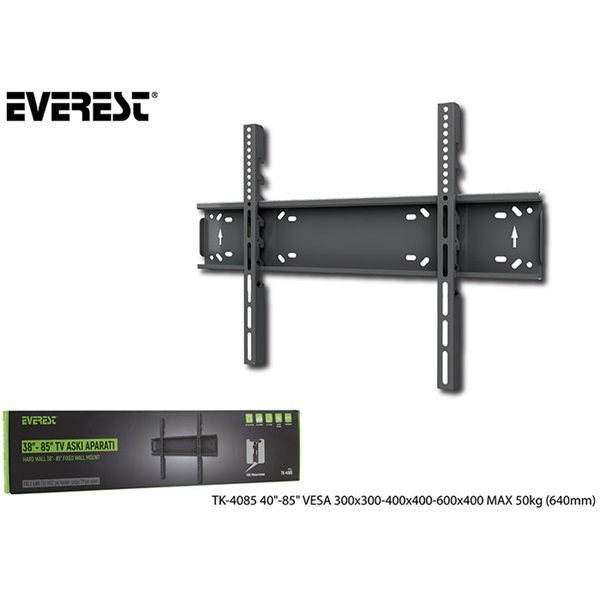 Everest TK-4085 38"-85" Fali ultra keskeny TV állvány Fekete Everest TK-4085 38"-85" Fali ultra keskeny TV állvány Fekete