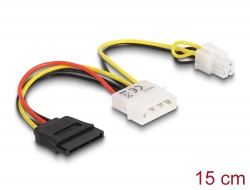 Delock Molex 4 pin apa > SATA 15 pin anya + P4 apa tápkábel (60127)