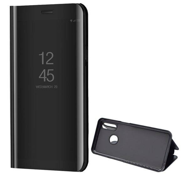 Tok álló (aktív FLIP, oldalra nyíló, asztali tartó funkció, tükrös felület, Mirror View Case) FEKETE [Oppo A31]