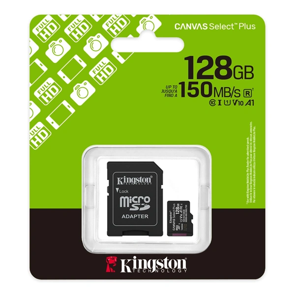 Kingston  128Gb SDCS3/128GB SDXC Canvas Select Plus SD Memóriakártya