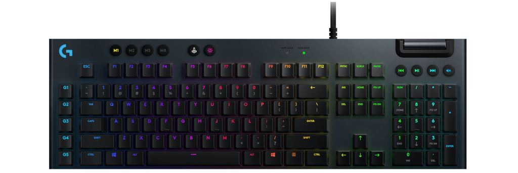 Logitech G815 LIGHTSYNC Amerikai nemzetközi Linear Gamer billentyűzet fekete (920-009008)