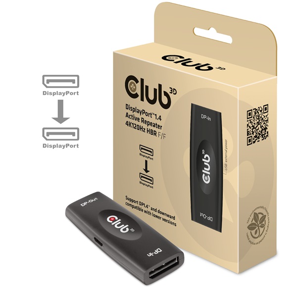 Club3D  CAC-1007 DISPLAYPORT 1.4 ACTIVE REPEATER