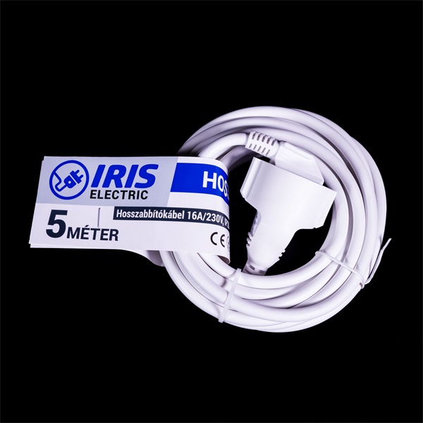 IRIS Electric IEEC-5M-16A/230V Hosszabbító 5 méteres 16A/230V, IP20, fehér IRIS Electric IEEC-5M-16A/230V Hosszabbító 5 méteres 16A/230V, IP20, fehér