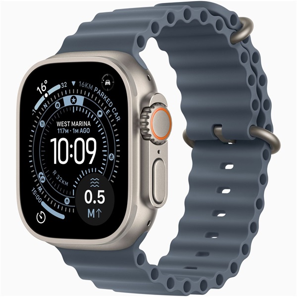 Apple Watch Ultra 3 Cellular 49mm natúr titántok, acélkék óceán