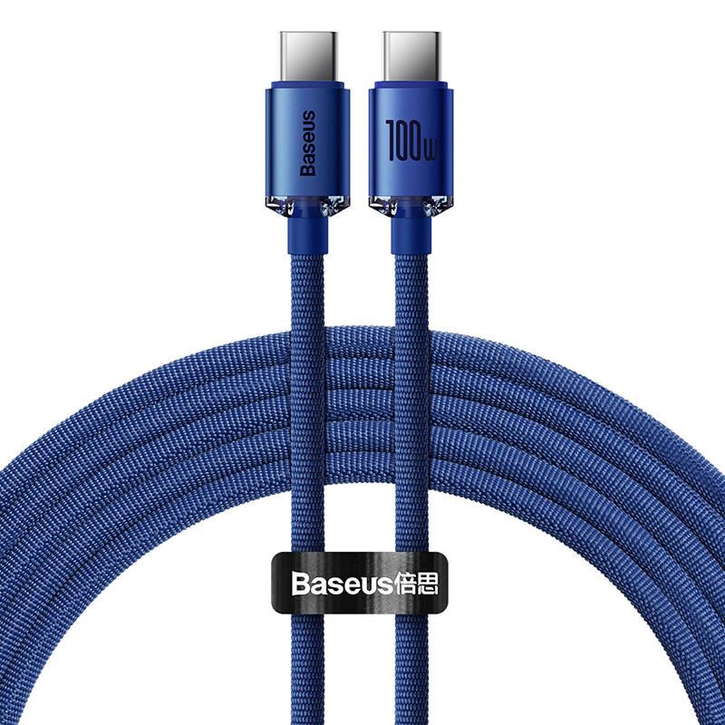 Baseus Crystal Shine USB-C-USB-C kábel, 100W, 2m, kék (CAJY000703) Baseus Crystal Shine USB-C-USB-C kábel, 100W, 2m, kék (CAJY000703)