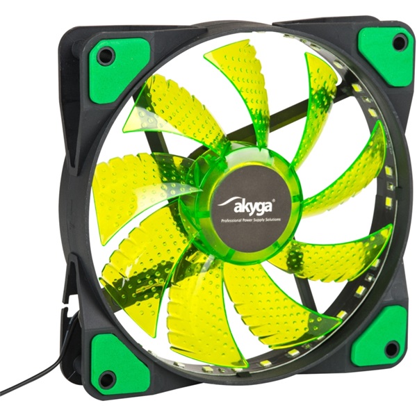 Akyga ház hűtő 12cm zöld LED (AW-12E-BG)