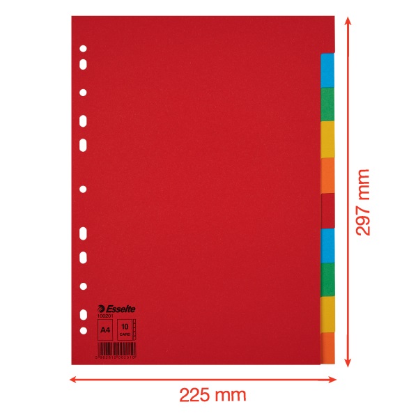 Esselte Economy A4 karton 10 részes elválasztólap