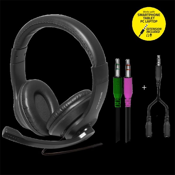 Advance HEADPHONICS PRO  3,5mm Jack Fejhallgató   Fekete 