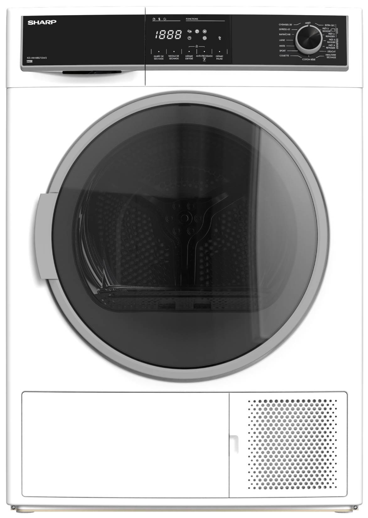Sharp KD-HHH8S7GW21-EE Hőszivattyús szárítógép – 8 Kg, B Energiaosztály, Buzzer Cancel funkció, Sharp KD-HHH8S7GW21-EE Hőszivattyús szárítógép – 8 Kg, B Energiaosztály, Buzzer Cancel funkció,