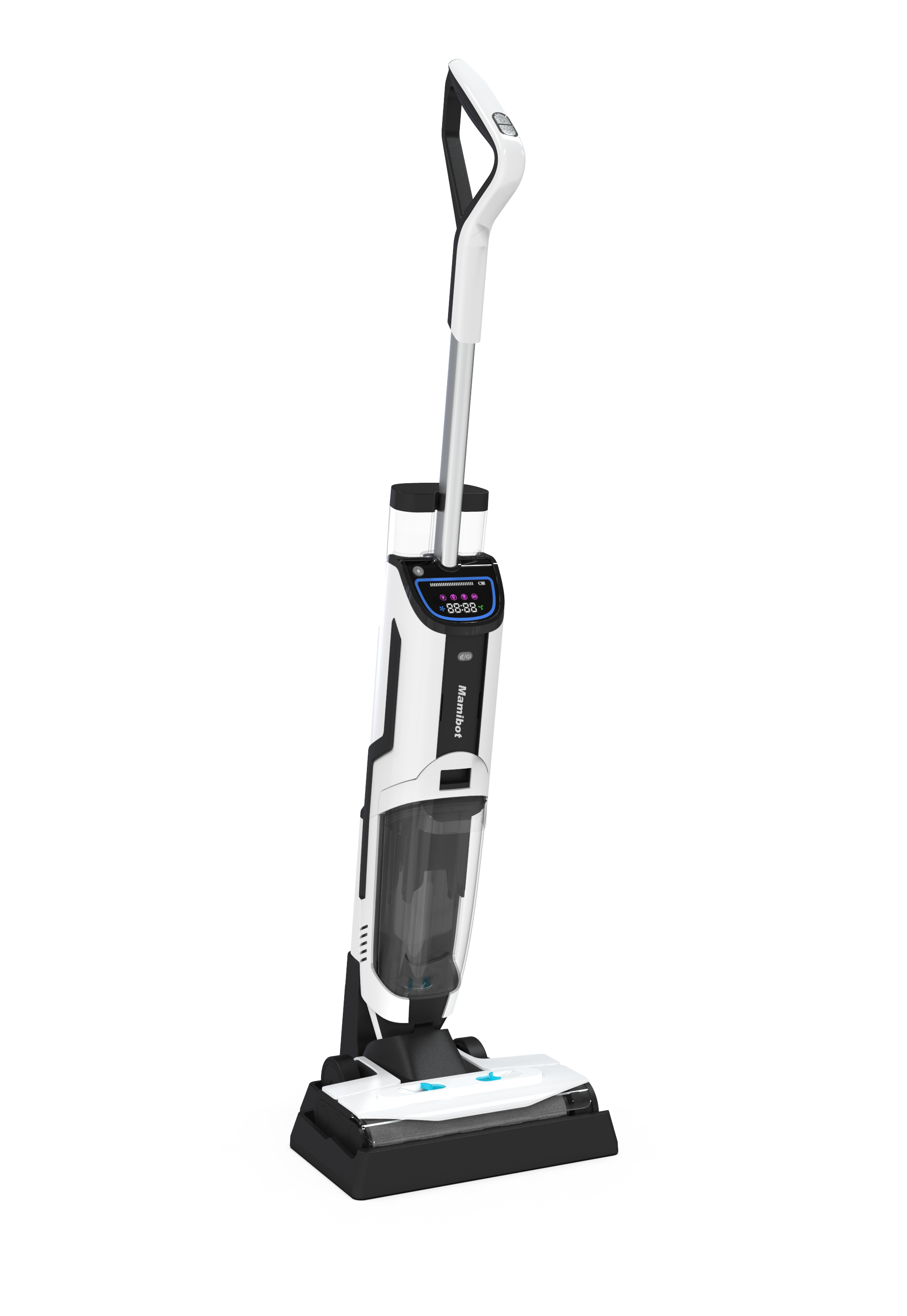 Mamibot vezeték nélküli álló porszívó, felmosóval, Wet Dry vacuum cleaner Flomo I plus, fekete-fehér