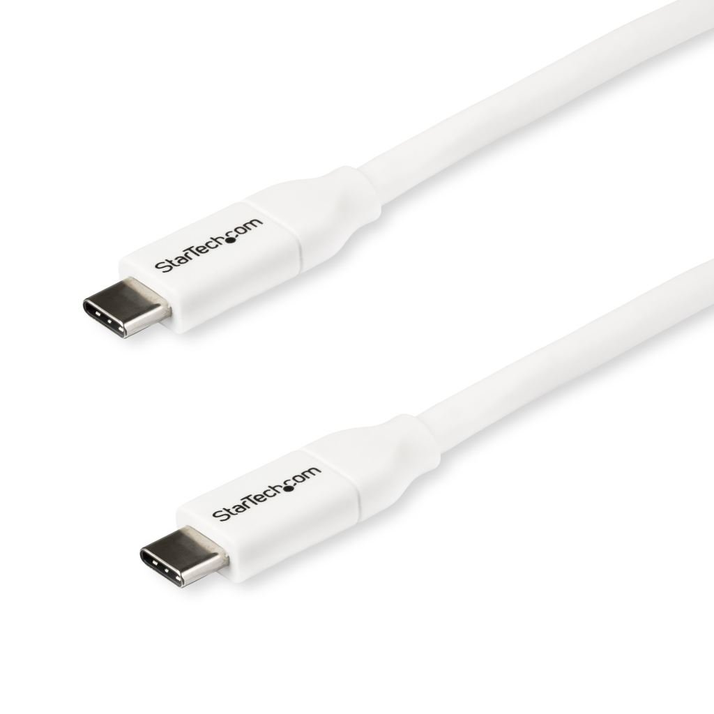 Startech.com USB Type-C - USB Type-C adat- és töltőkábel 2m fehér (USB2C5C2MW)