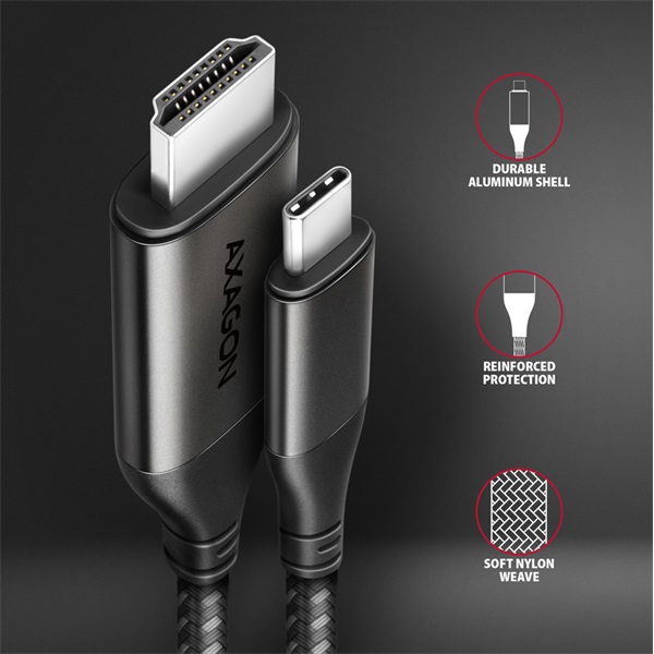 Axagon RVC-HI2MC USB-C - HDMI 2.0 kábel