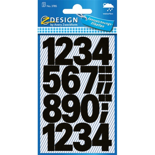 Avery 3785 100pt időjárásálló számok fekete matrica Avery 3785 100pt időjárásálló számok fekete matrica