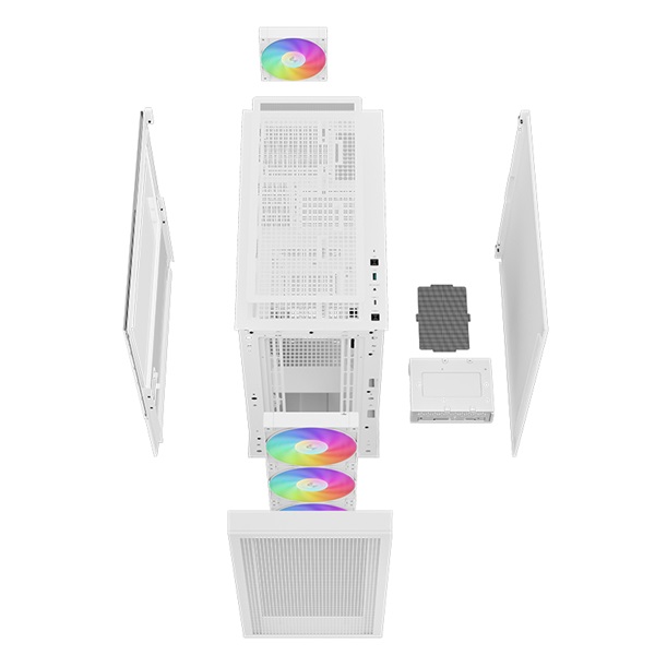 DeepCool Számítógépház - CH560 Digital WH (fehér, 3x14cm + 1x12 venti, Mini-ITX / Micro-ATX / ATX / E-ATX, 2xUSB3.0)
