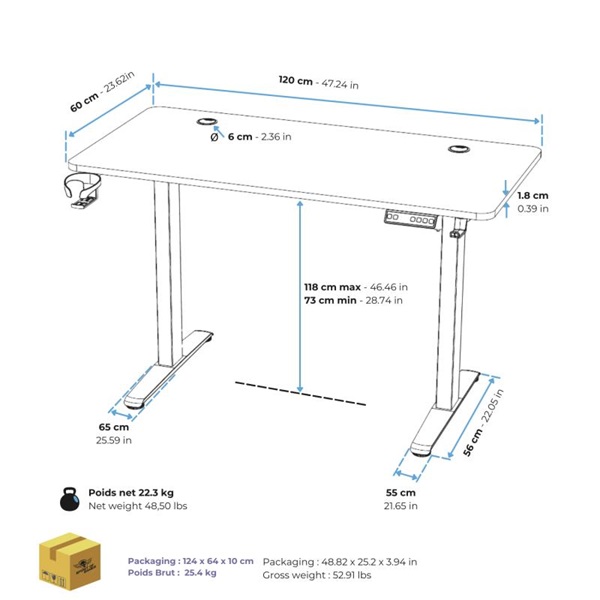Spirit Of Gamer Headquarter 700 Gaming Desk Fekete