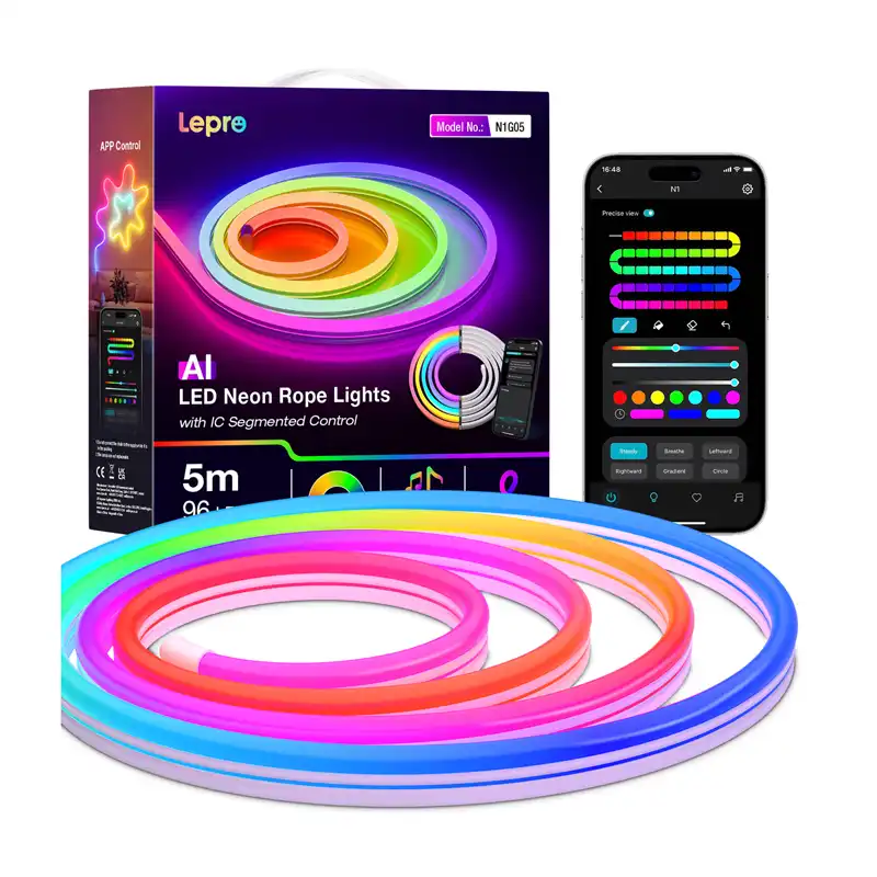 LEPRO N1-5 RGB intelligens LED-szalag, 5 m