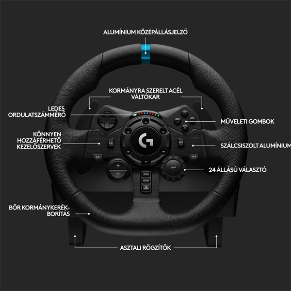Logitech G923 TrueForce szimulátor-versenykormány PS5/PS4/PC fekete (941-000149)