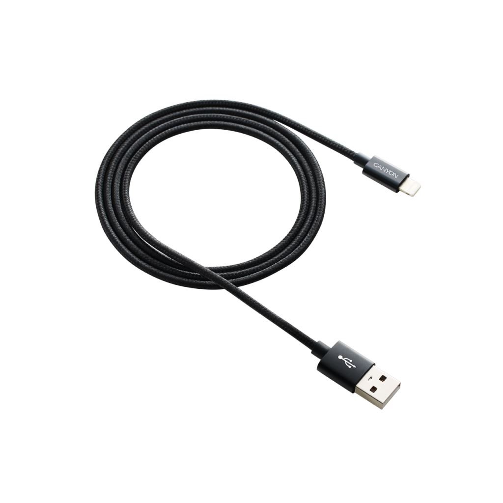 Canyon CNE-CFI3B USB-A - Lightning kábel 1m fekete
