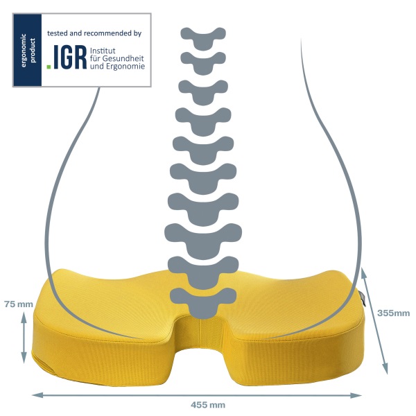 LEITZ "Ergo Cosy" Ülőpárna ergonómiai  Melegsárga