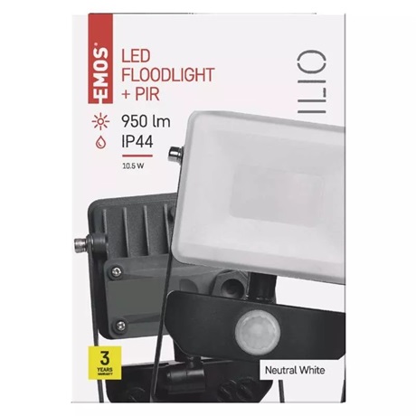 Emos ZS2910 ILIO LED REFLEKTOR 10.5W 950LM MOZGÁSÉRZÉKELŐVEL IP44 NW