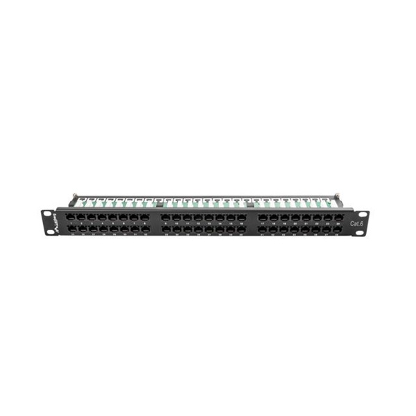 Lanberg PPU6-1048-B 19"/1U 48port Cat6 UTP árnyékolatlan fekete patch panel