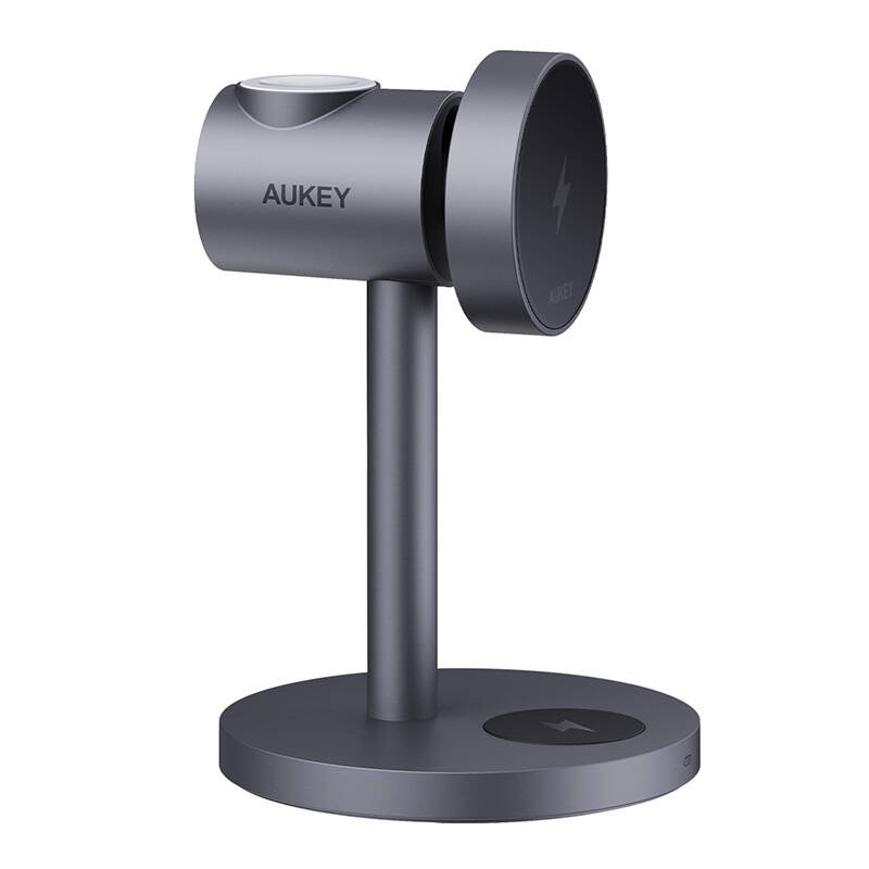 Aukey LC-MC311 MagFusion 3 in 1 15W Qi2  vezeték nélküli töltő   Szürke