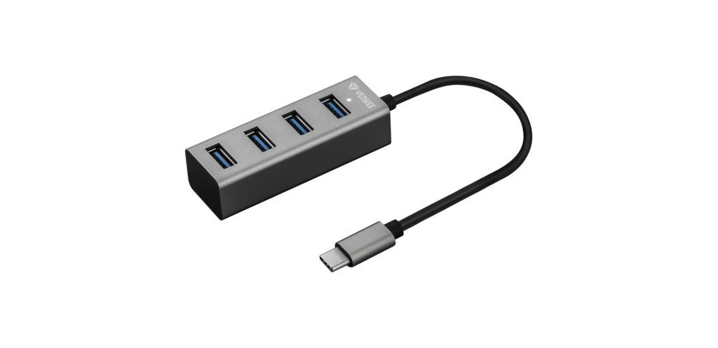 Yenkee YHB C430 USB-C 4 port alumínium HUB Yenkee YHB C430 USB-C 4 port alumínium HUB