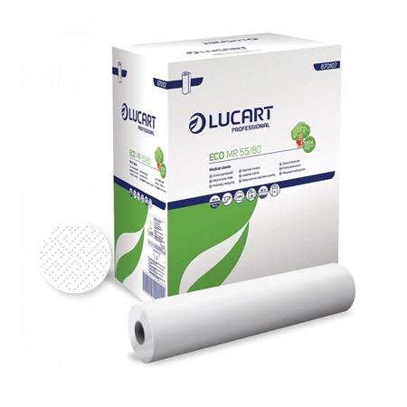 LUCART Eco MR 55/80 2 rétegű 55 cm x 80 m 6 tekercs Vizsgálóasztal terítő Fehér