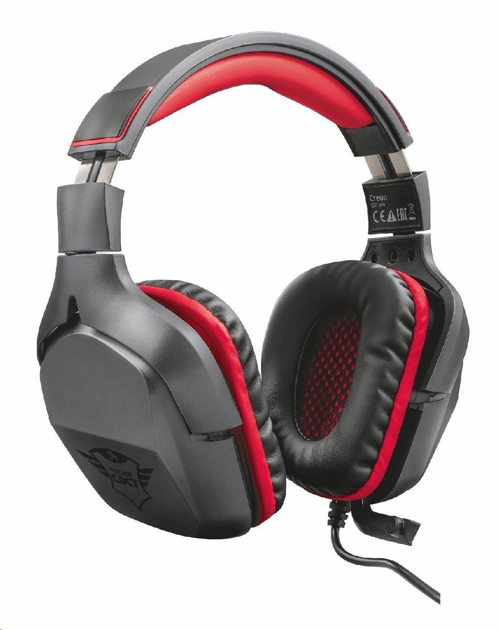 Trust GXT 344 Creon Gaming Headset mikrofonos fejhallgató fekete-piros (22053)