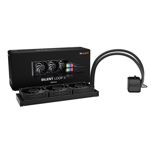 Be Quiet! SILENT LOOP 3 360mm Black 3x120mm csatlakozó: 3pin cső hossza: 400mm  CPU Water Cooler Fekete 