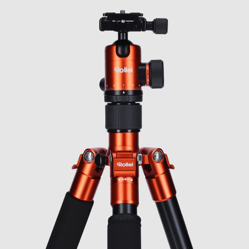 Rollei C5-i állvány + monopod + gömbfej + telefontartó adapter + táska, narancssárga