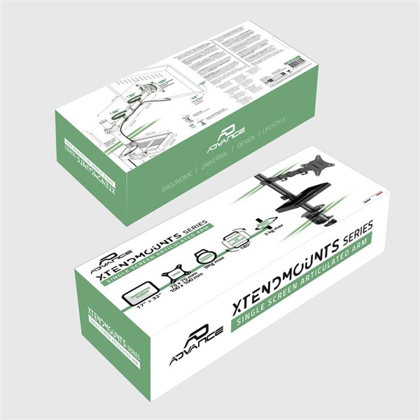 Advance  XTENDMOUNTS Single  17-32"  dönthető forgatható Monitor Asztali konzol Fekete 