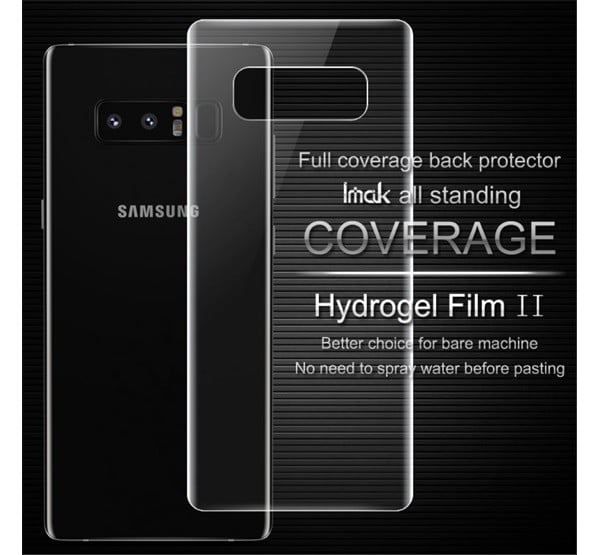 IMAK védőfólia (csak hátsó, full screen, íves részre, öngyógyító, 0.15mm vékony) átlátszó [Samsung Galaxy Note 8 (SM-N950F)]