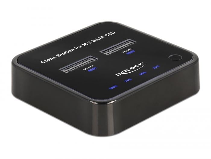 Delock M.2 dokkoló állomás 2 db. M.2 SATA SSD-hez klón funkcióval